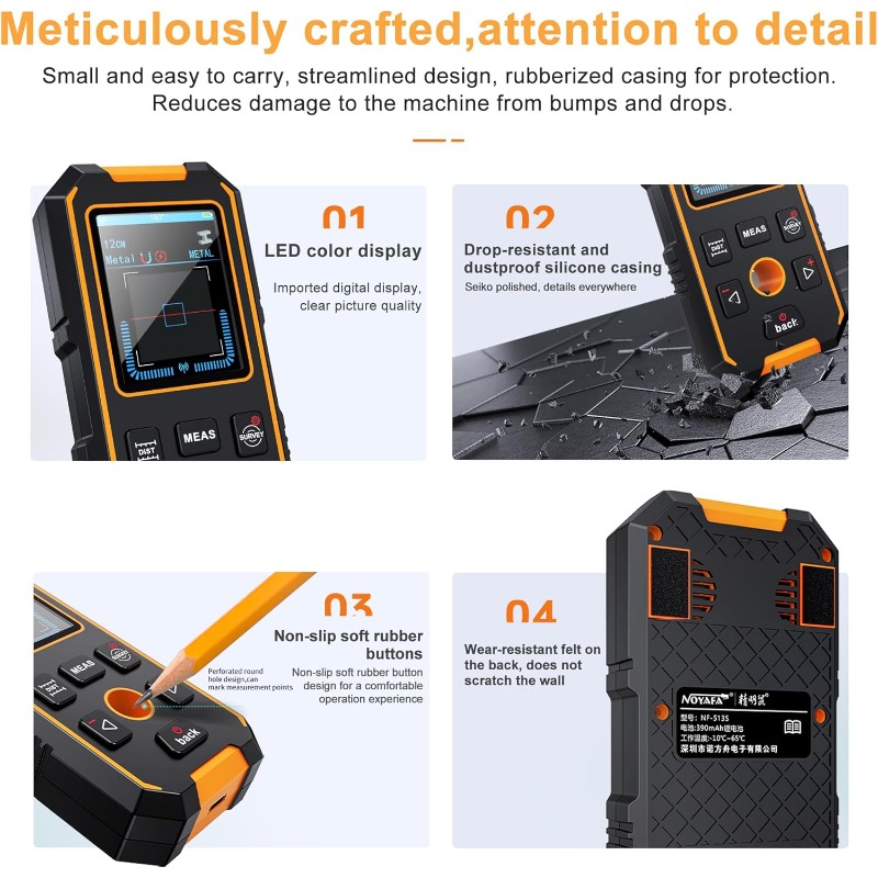 NF-513 3-in-1 Rechargeable Mag - Stud Finder Magnetic recension och pris