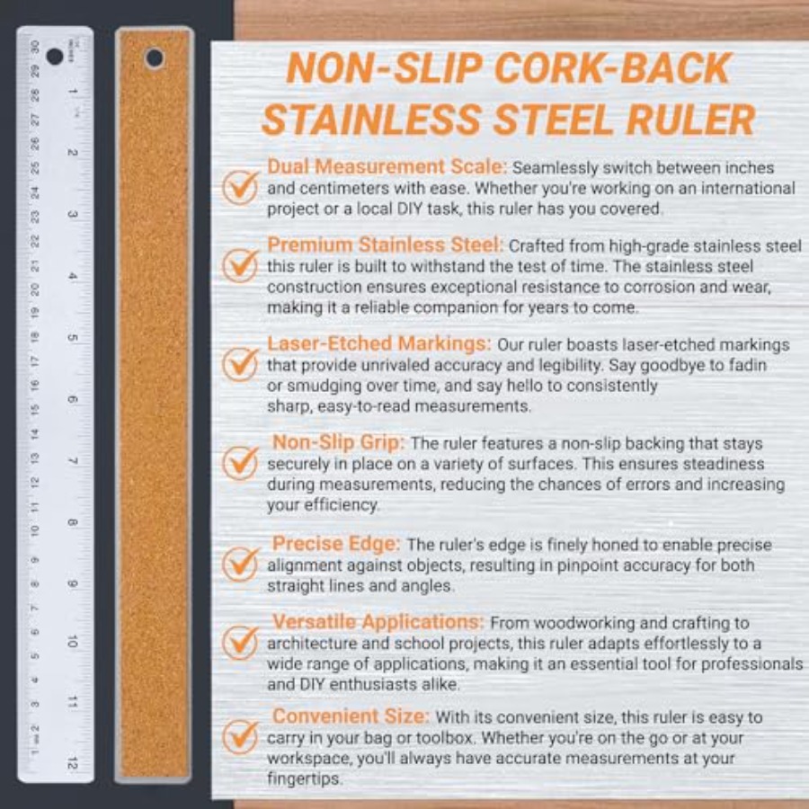 Stainless Steel Ruler with Non - Home Improvement In Usa recension och pris